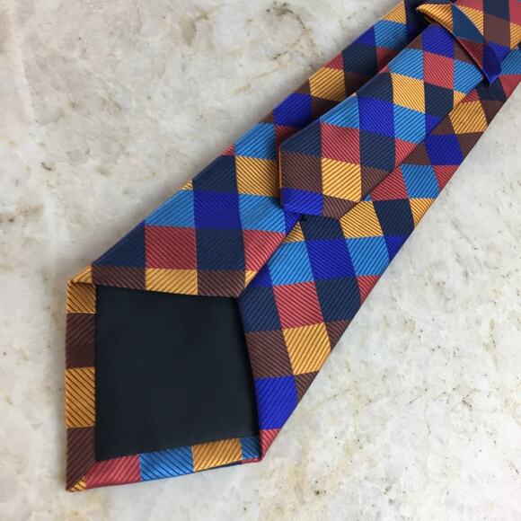 MULTICOLOR PLAID SILK TIE - Picture 10 of 10